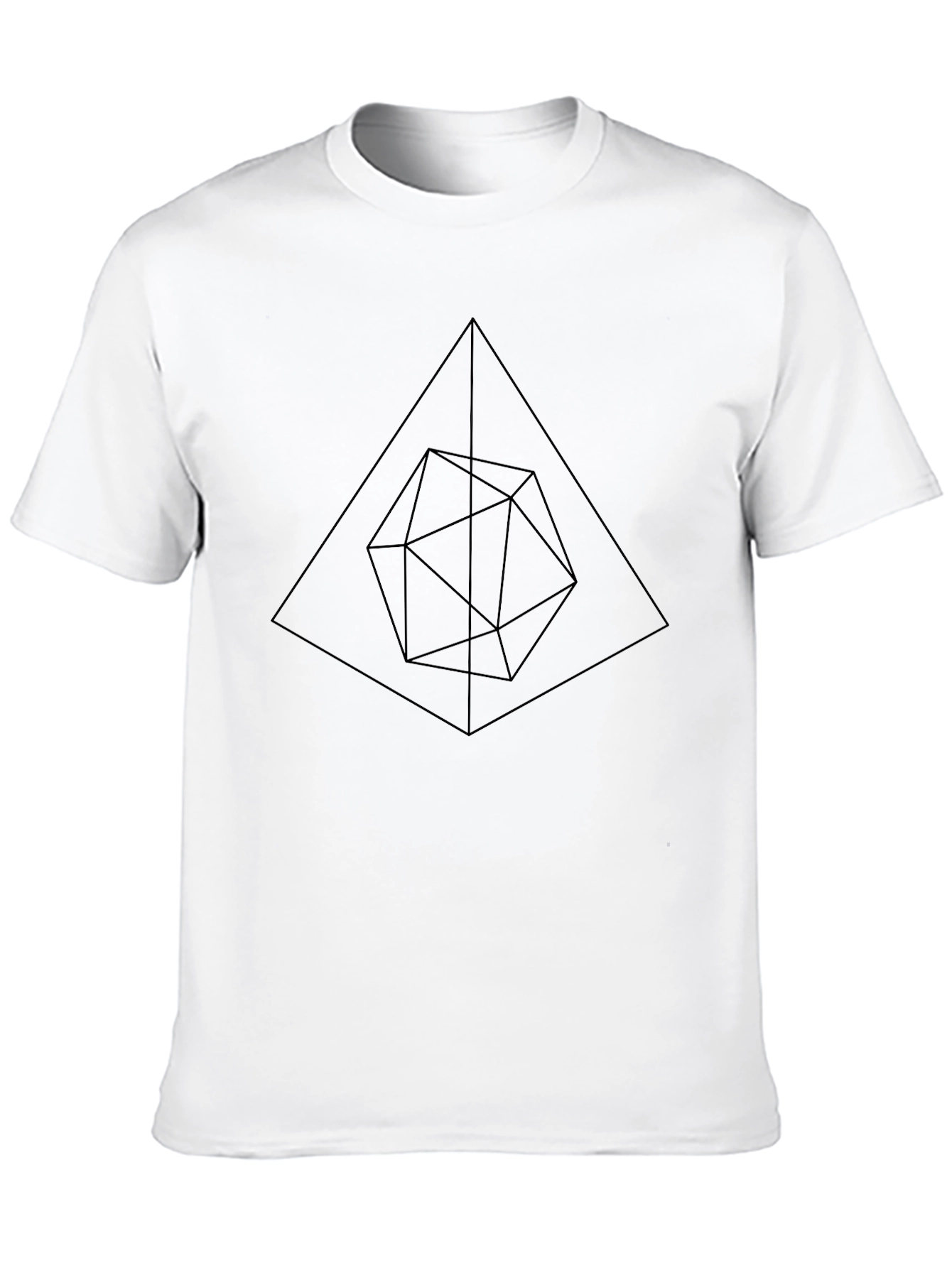 Geometric Black T-Shirt - Modern Minimalist Design