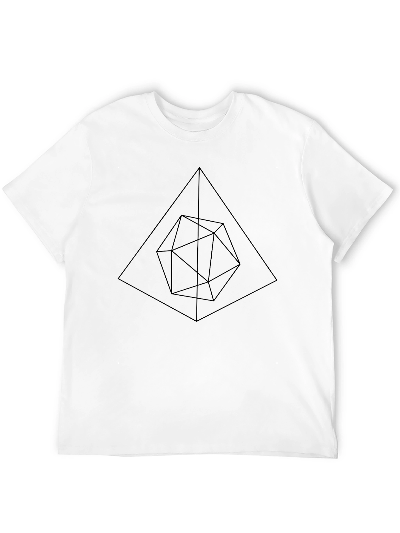 Geometric Black T-Shirt - Modern Minimalist Design