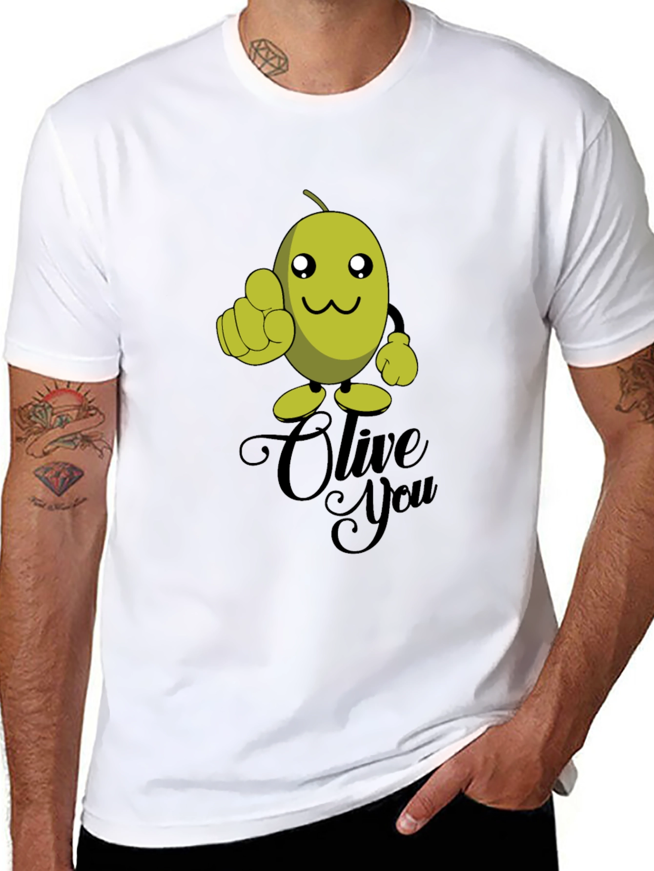 Olive You Funny Graphic T-Shirt