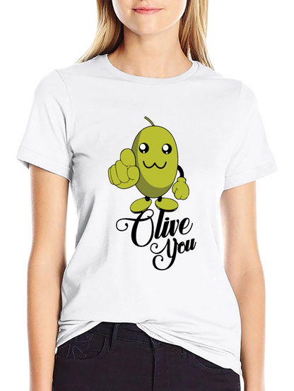 Olive You Funny Graphic T-Shirt