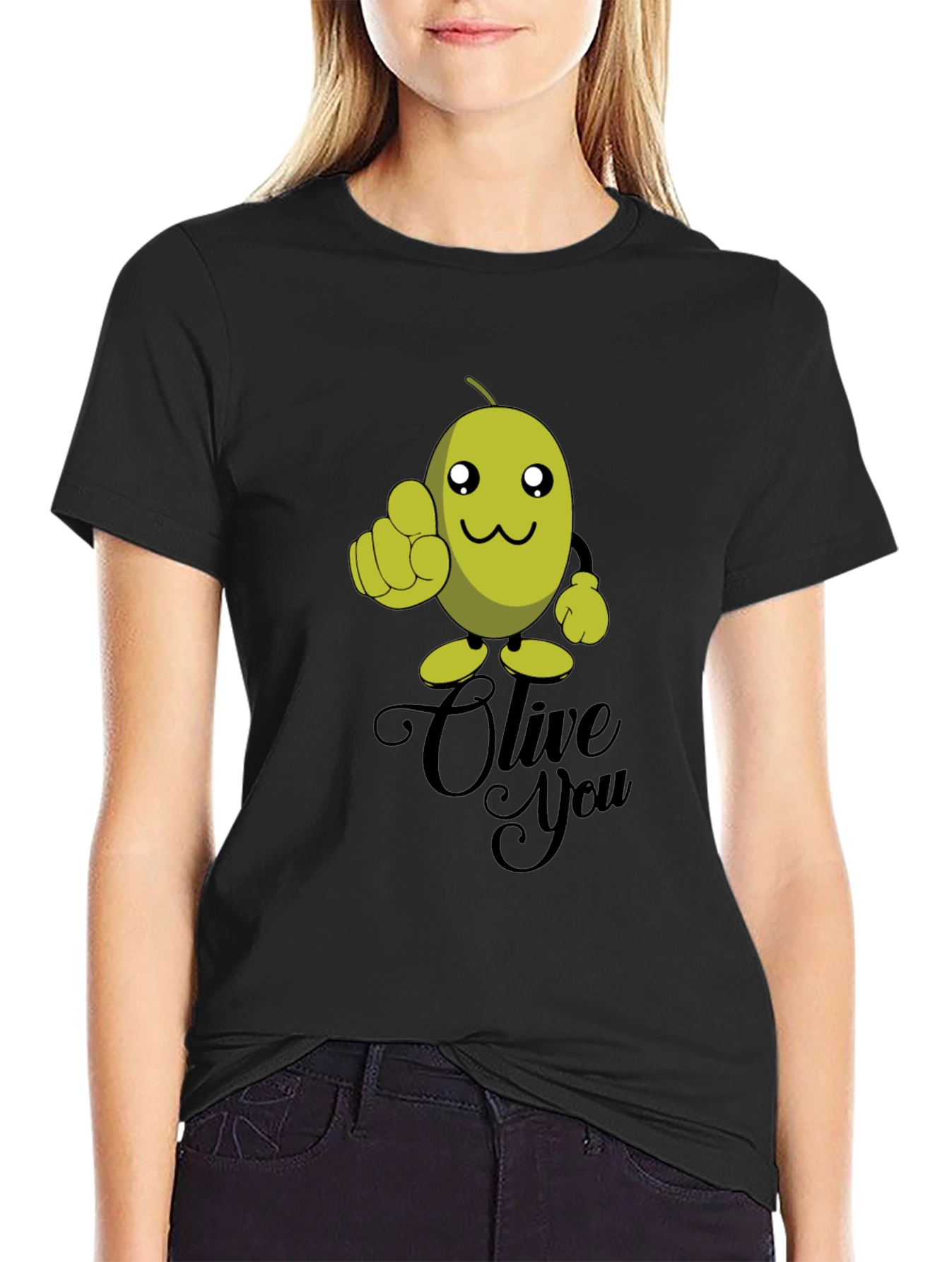 Olive You Funny Graphic T-Shirt