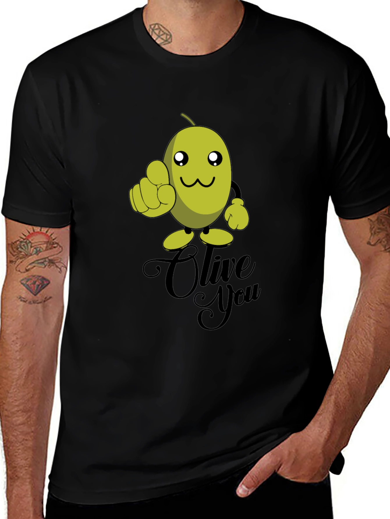 Olive You Funny Graphic T-Shirt