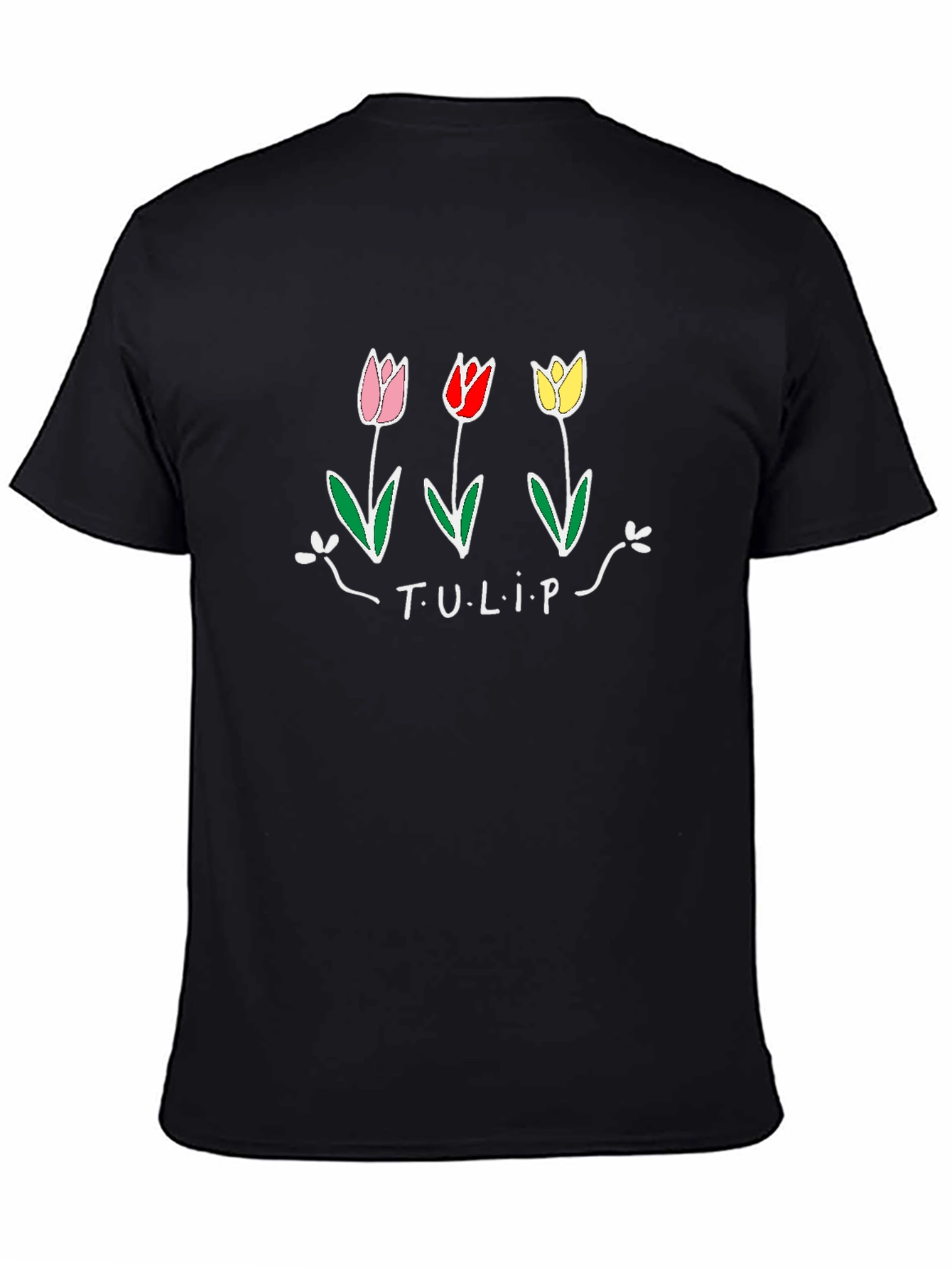 Tulip Graphic T-Shirt - Black Unisex Tee