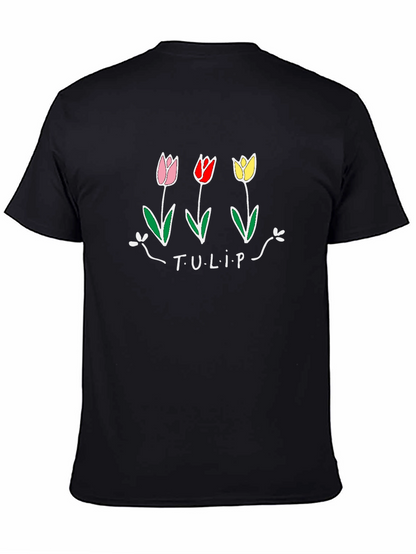 Tulip Graphic T-Shirt - Black Unisex Tee