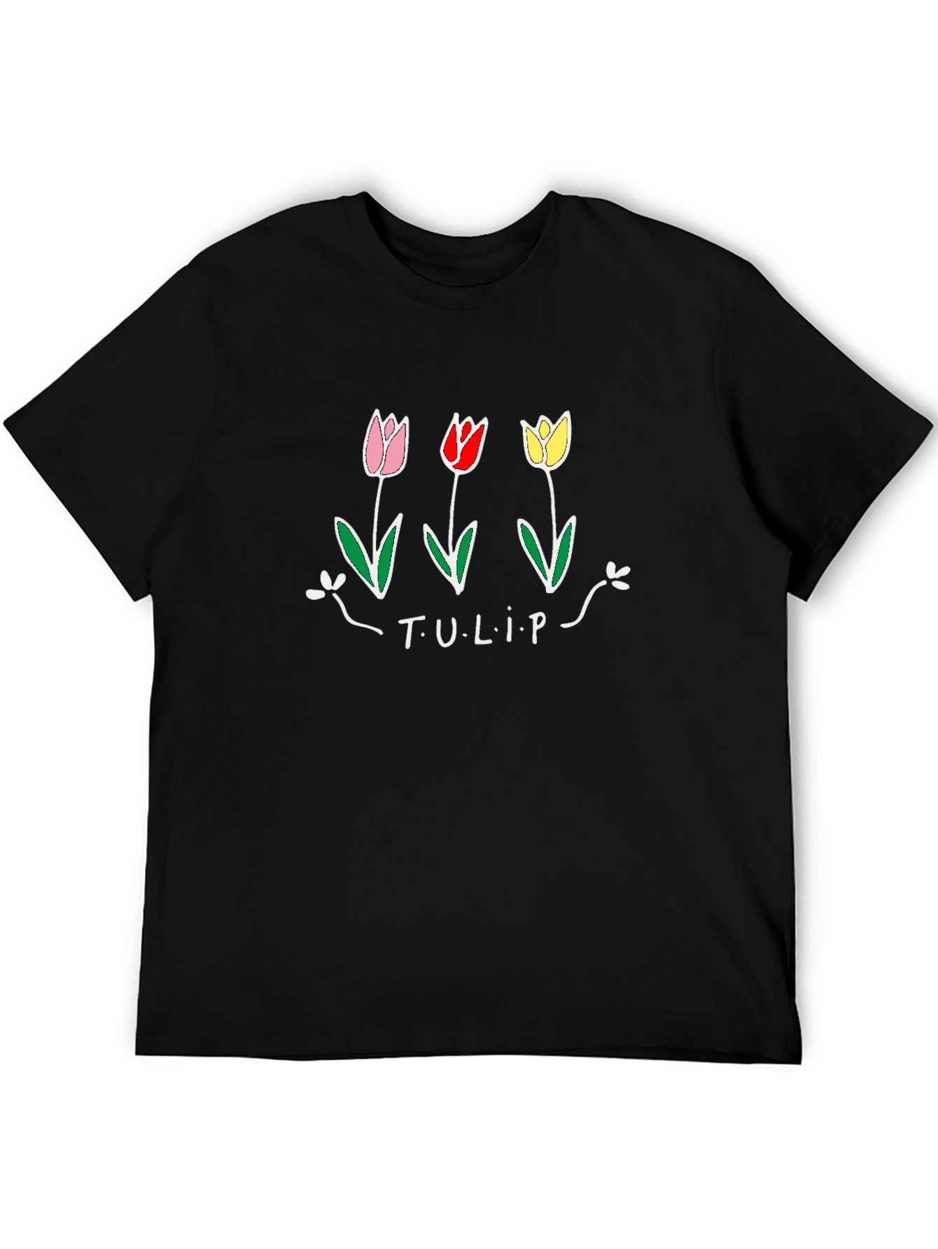 Tulip Graphic T-Shirt - Black Unisex Tee