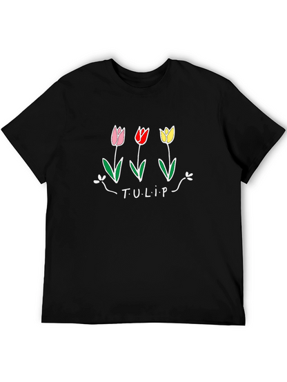 Tulip Graphic T-Shirt - Black Unisex Tee