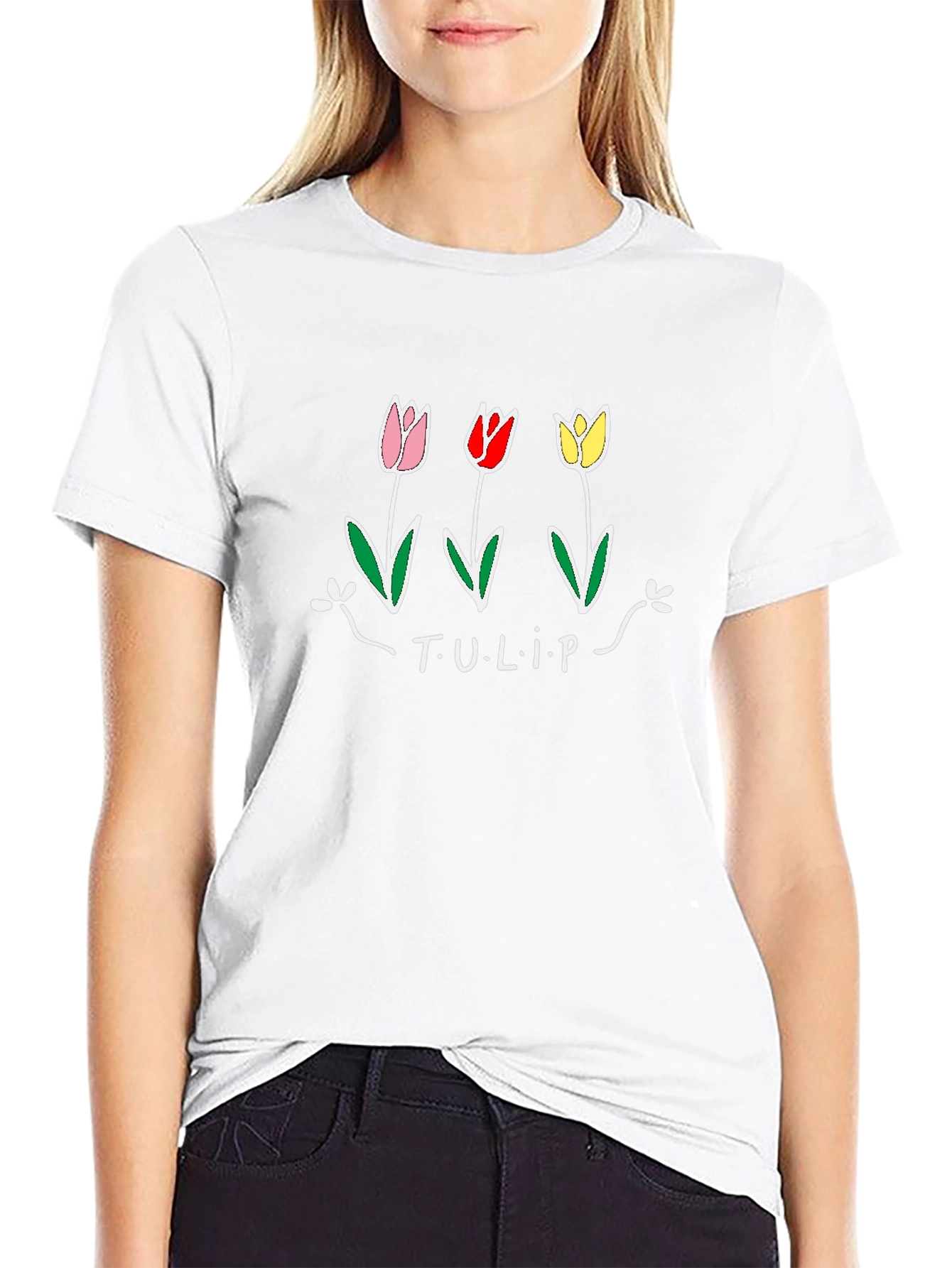 Tulip Graphic T-Shirt - Black Unisex Tee
