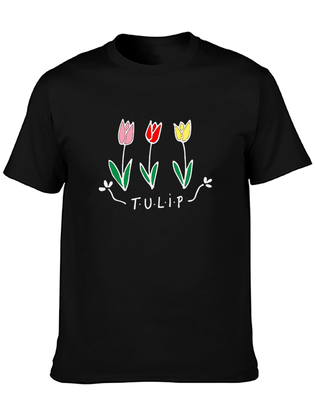Tulip Graphic T-Shirt - Black Unisex Tee