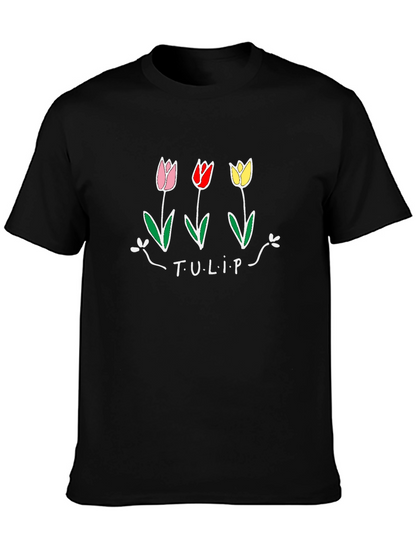 Tulip Graphic T-Shirt - Black Unisex Tee