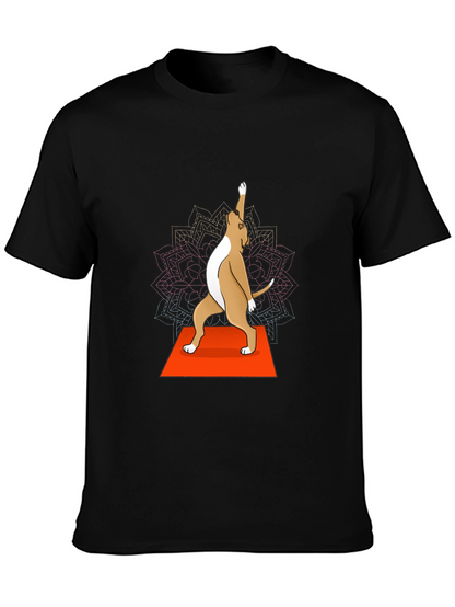 Yoga Dog Graphic Tee - Black Crew Neck T-Shirt