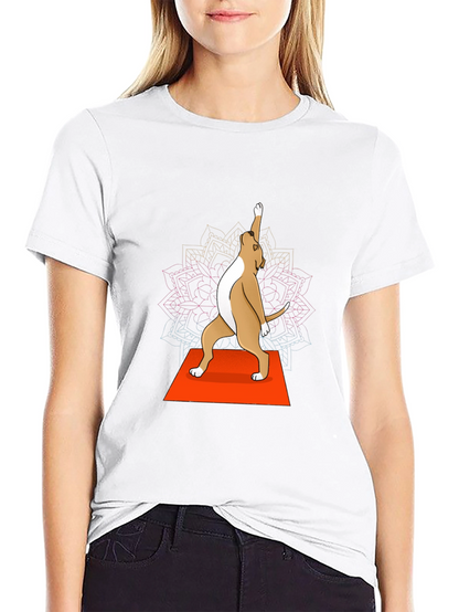 Yoga Dog Graphic Tee - Black Crew Neck T-Shirt