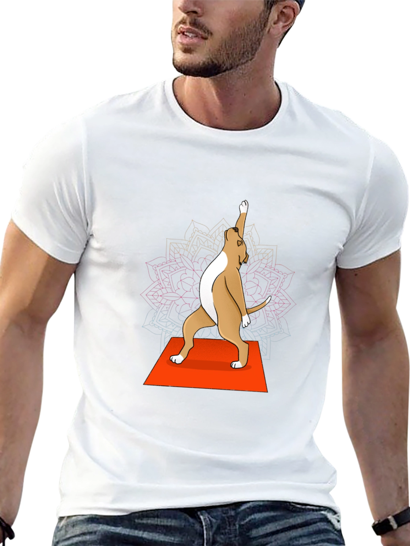 Yoga Dog Graphic Tee - Black Crew Neck T-Shirt