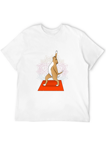 Yoga Dog Graphic Tee - Black Crew Neck T-Shirt