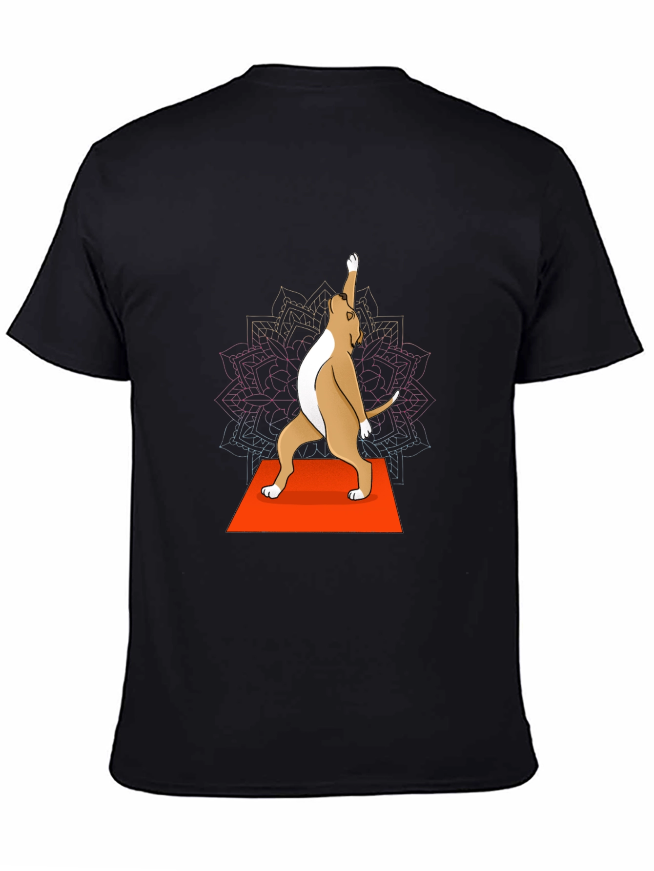 Yoga Dog Graphic Tee - Black Crew Neck T-Shirt