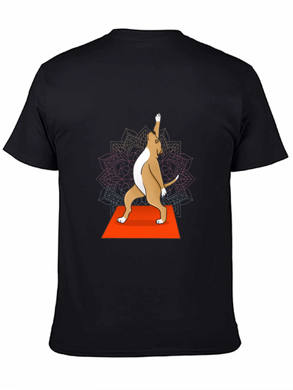 Yoga Dog Graphic Tee - Black Crew Neck T-Shirt