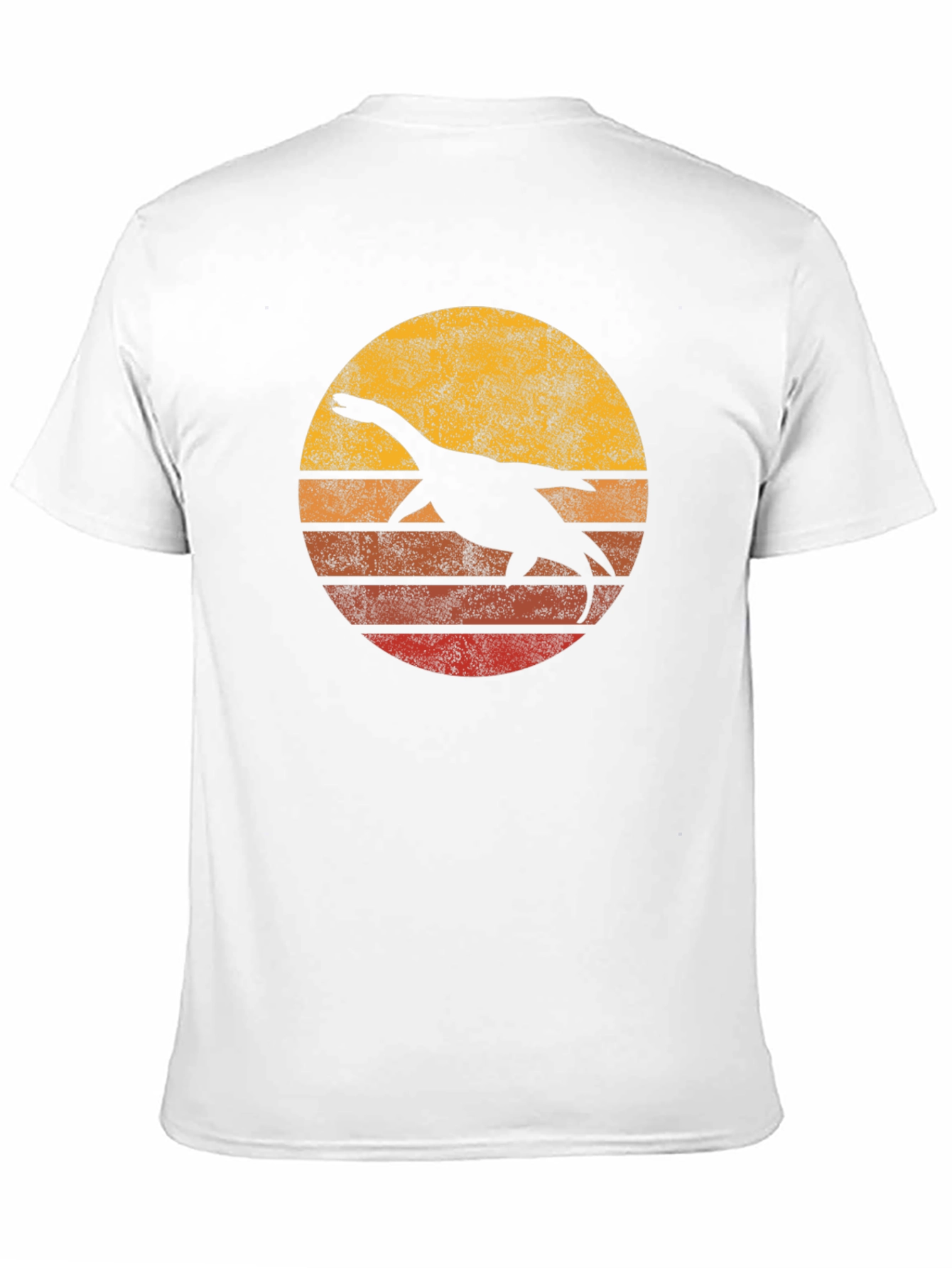 Retro Plesiosaur Sunset Graphic Tee