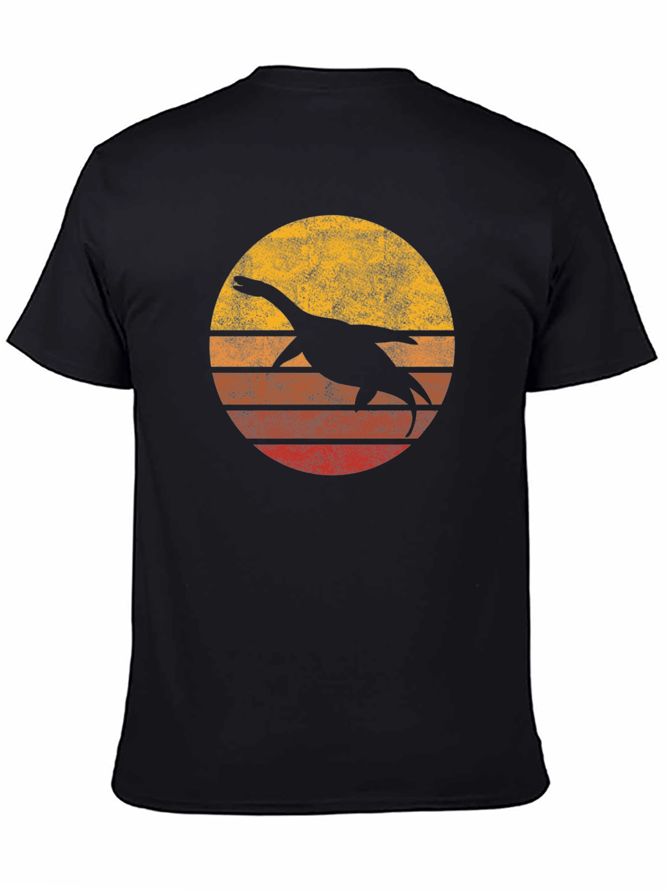 Retro Plesiosaur Sunset Graphic Tee