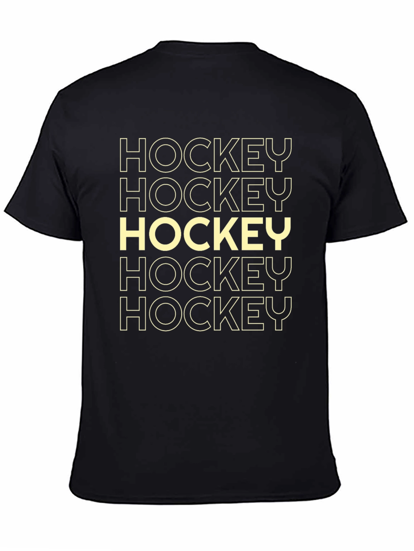 Hockey Graphic Tee - Sporty Black Cotton T-Shirt