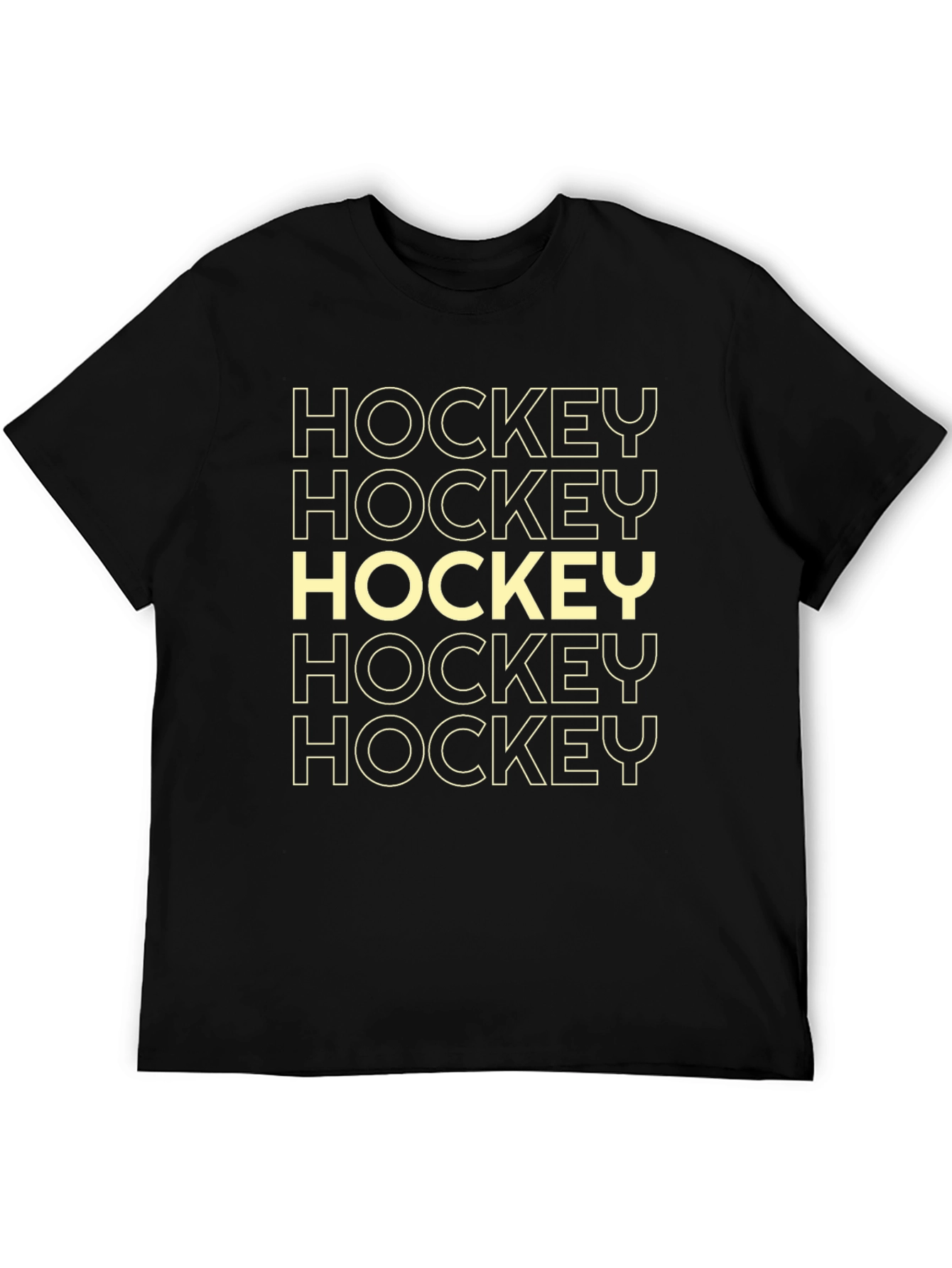 Hockey Graphic Tee - Sporty Black Cotton T-Shirt