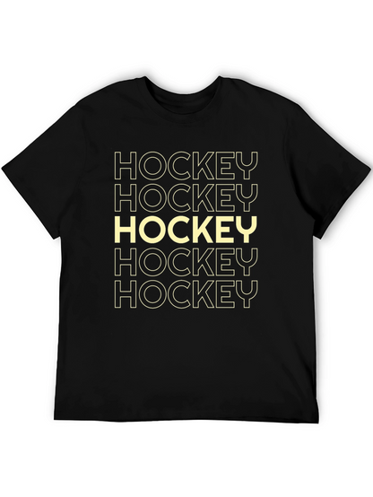 Hockey Graphic Tee - Sporty Black Cotton T-Shirt
