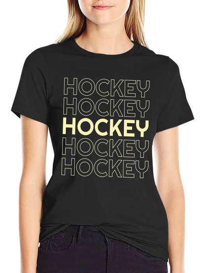 Hockey Graphic Tee - Sporty Black Cotton T-Shirt