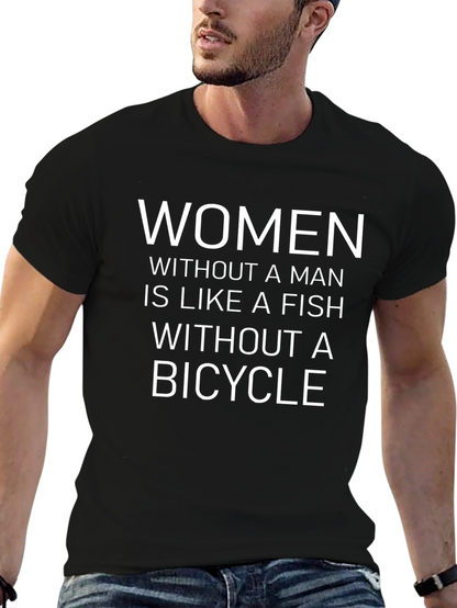 Humorous Women & Bicycle T-Shirt