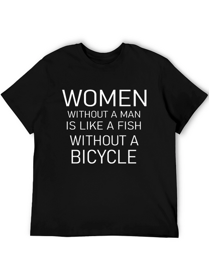 Humorous Women & Bicycle T-Shirt