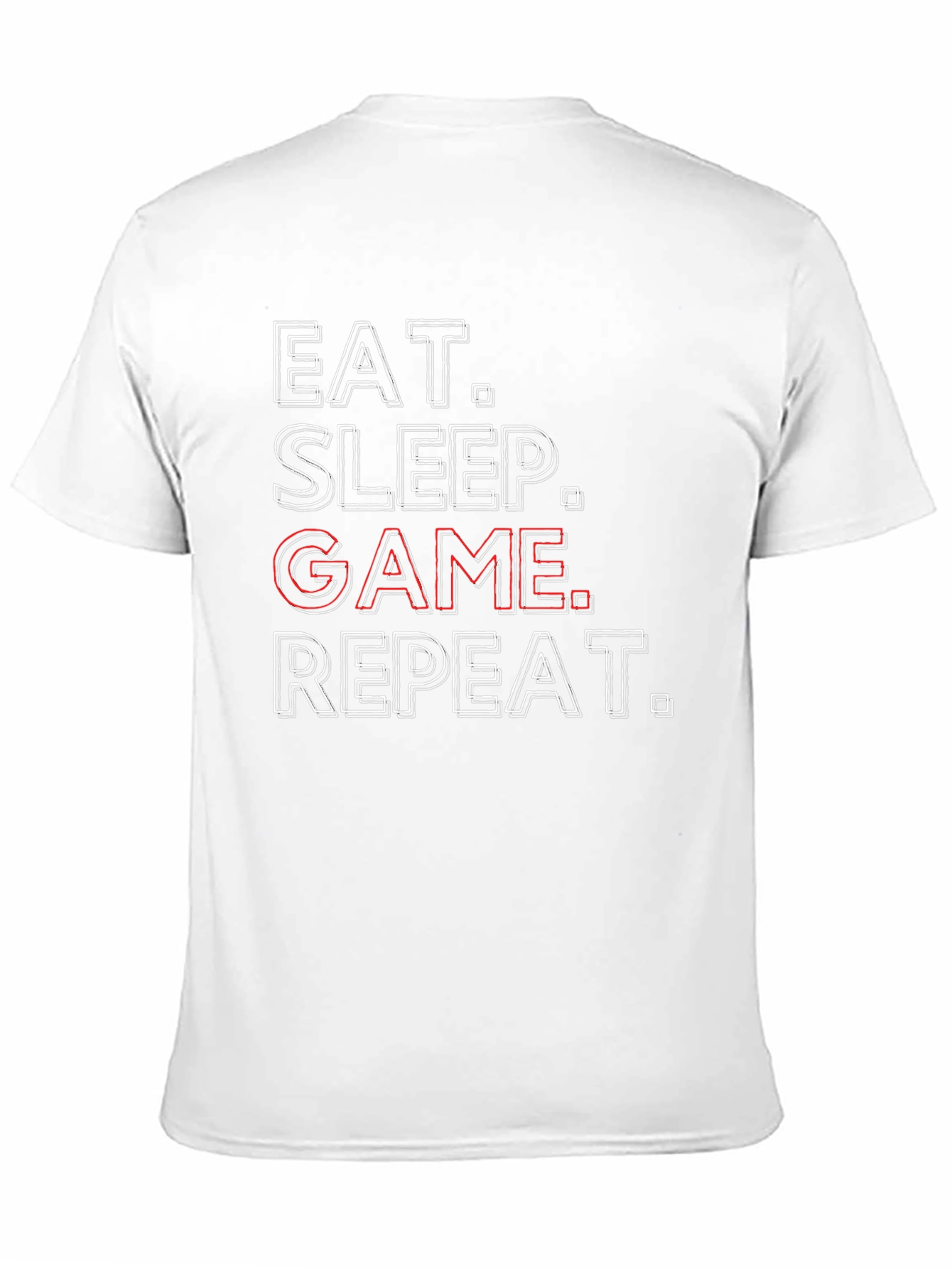 Eat Sleep Game Repeat Black T-Shirt - Gamer Life