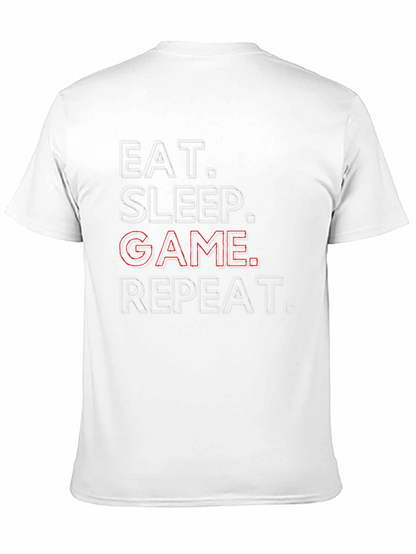 Eat Sleep Game Repeat Black T-Shirt - Gamer Life