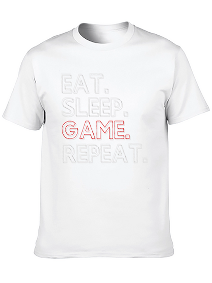 Eat Sleep Game Repeat Black T-Shirt - Gamer Life