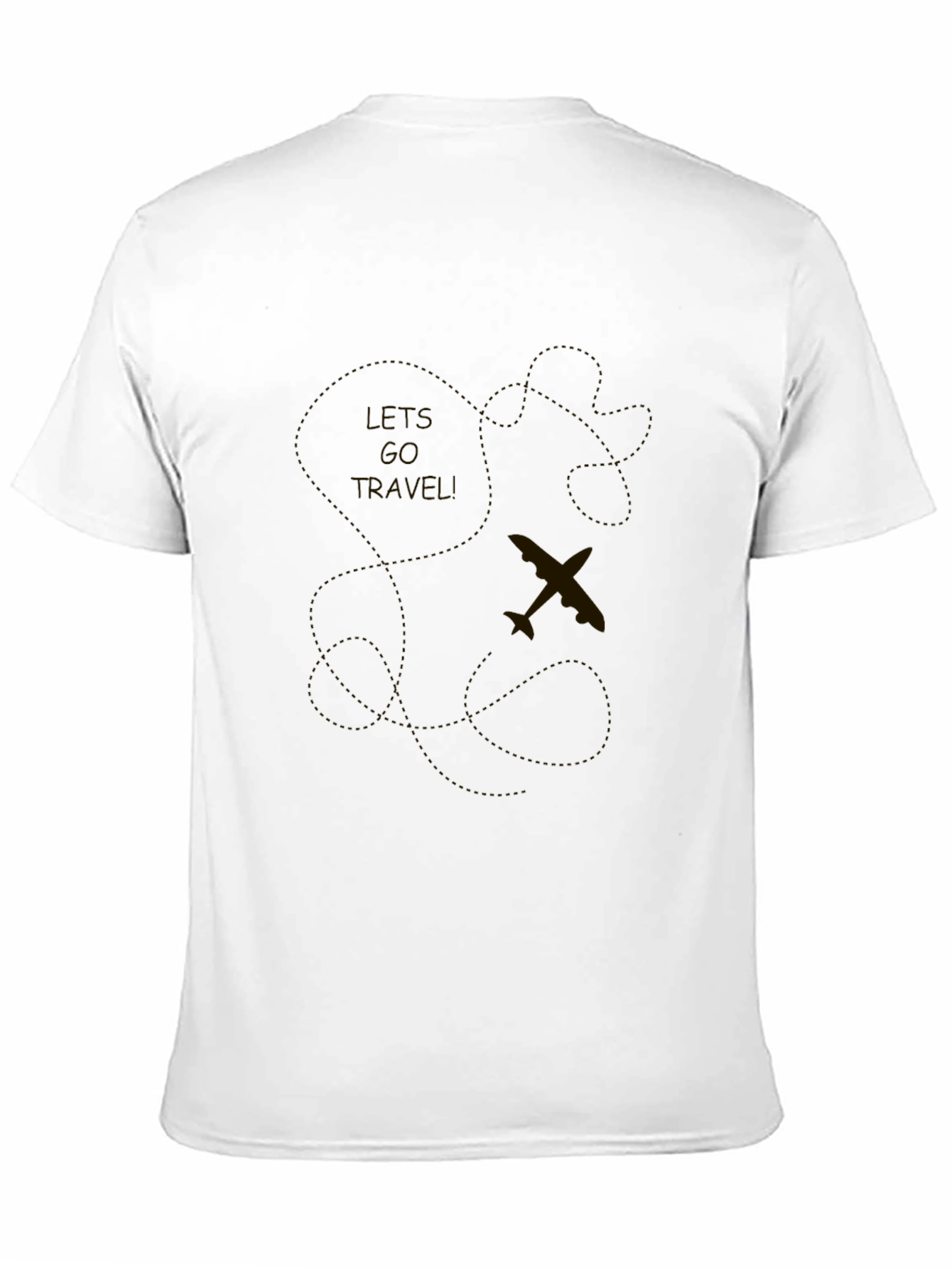 Mens Black Travel T-Shirt - Airplane Design