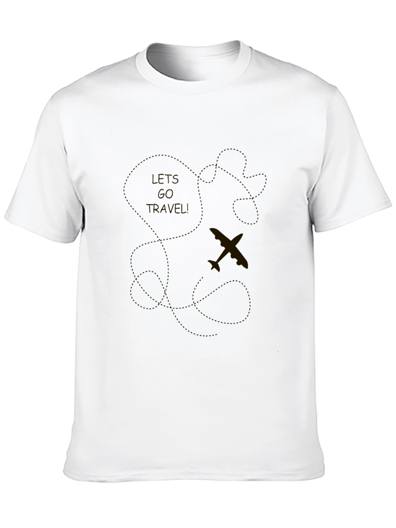 Mens Black Travel T-Shirt - Airplane Design