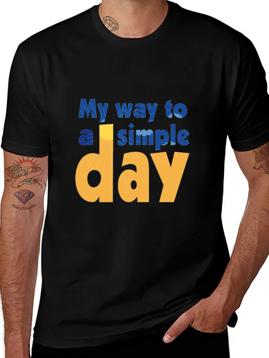 My Way to a Simple Day Graphic Tee - Black