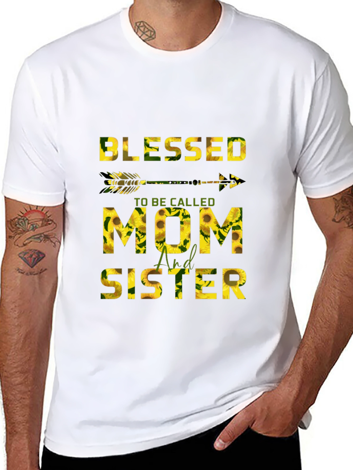Blessed Mom & Sister Sunflower Graphic Tee