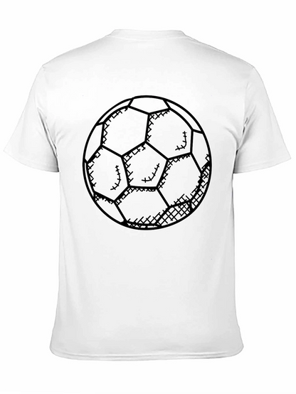 Soccer Ball Graphic Tee - Black Cotton Casual Shirt