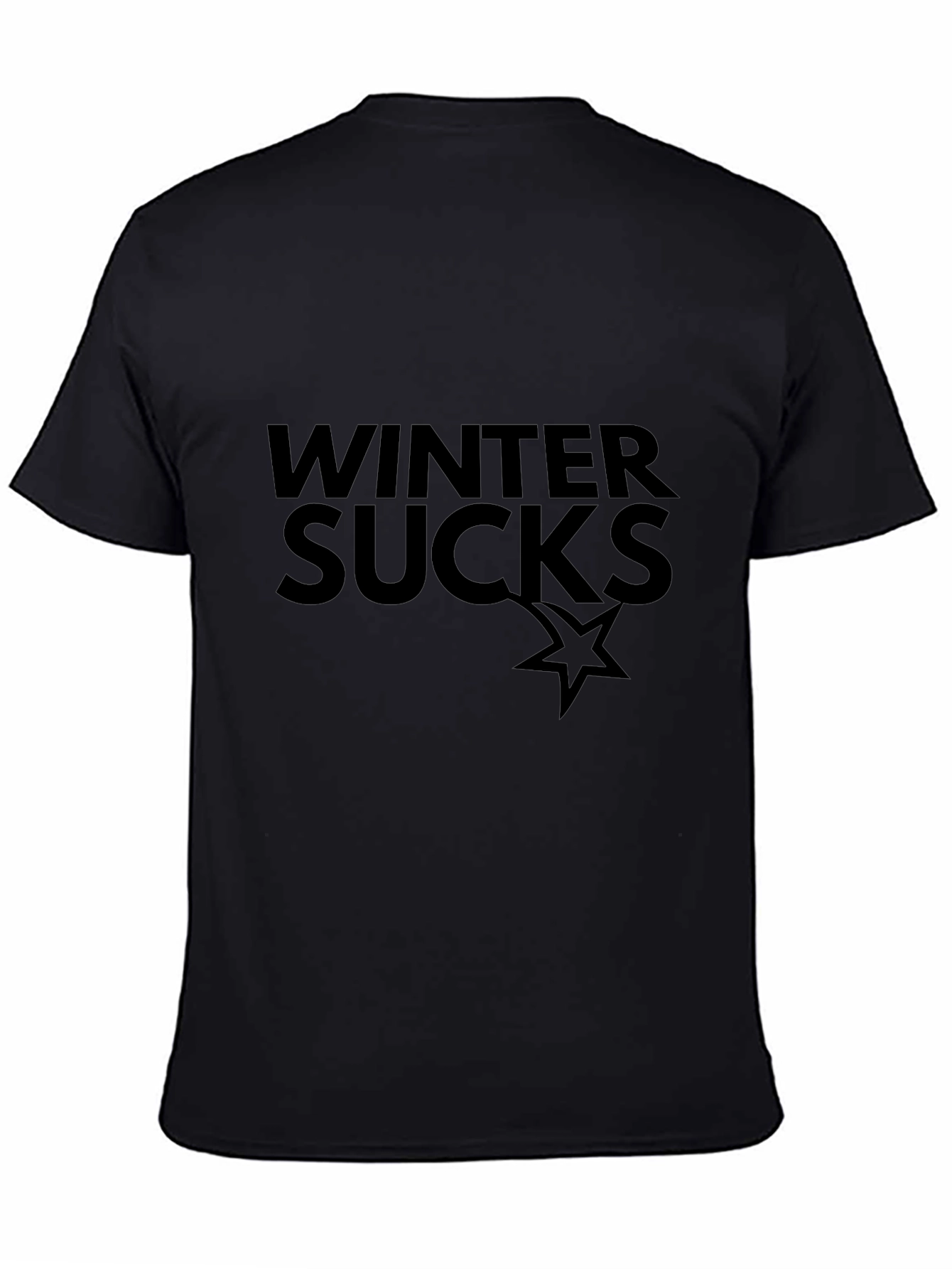 Winter Sucks Graphic Tee - Black Cotton Comfort