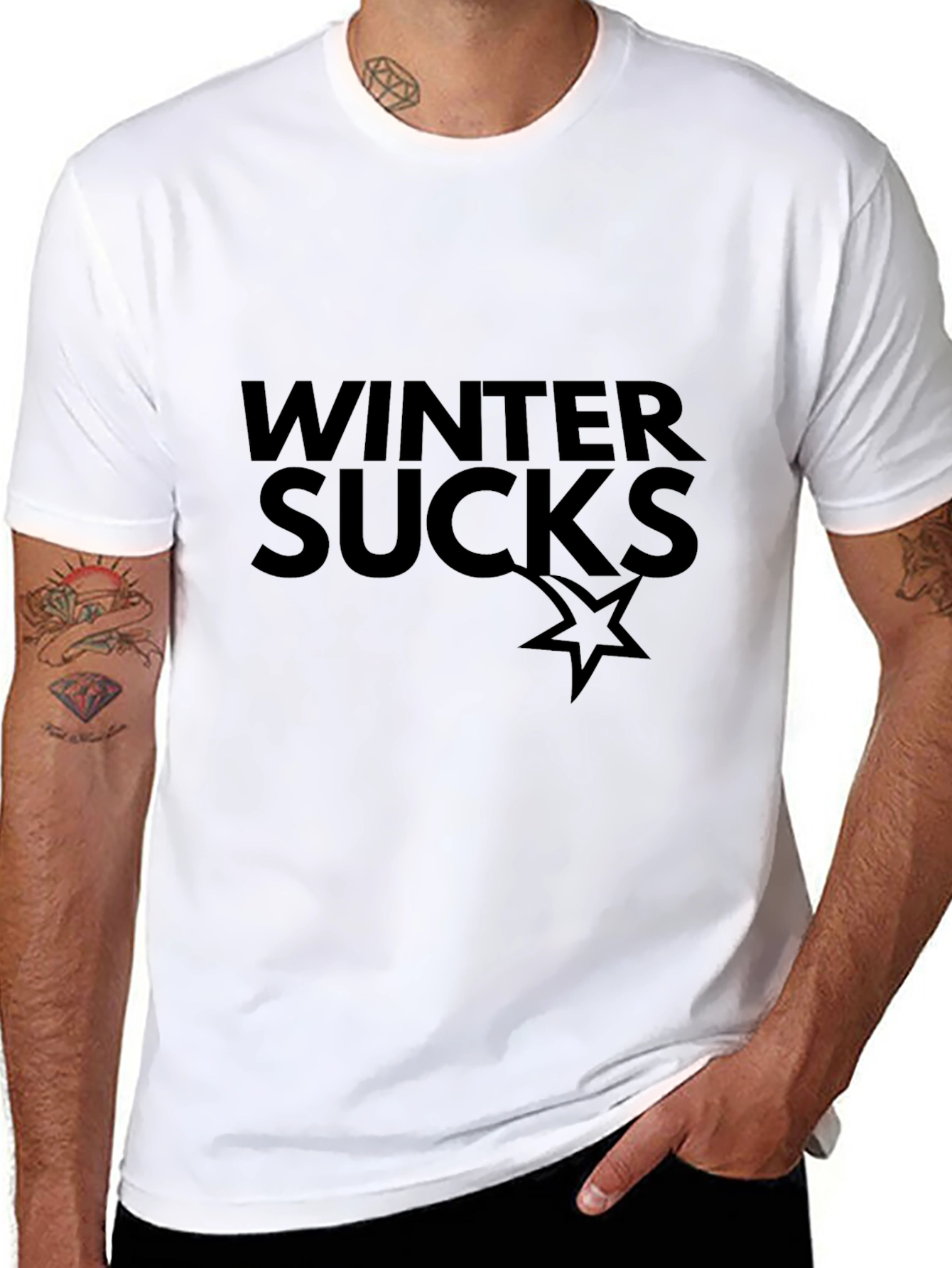Winter Sucks Graphic Tee - Black Cotton Comfort