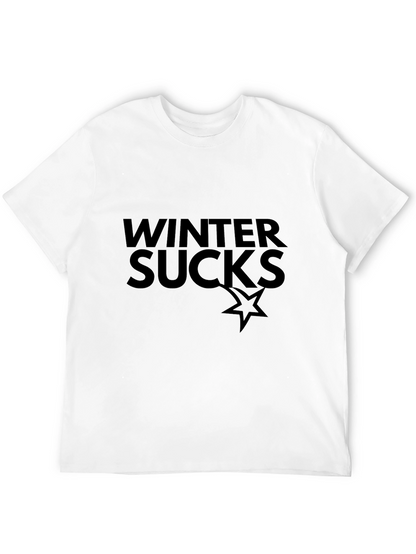 Winter Sucks Graphic Tee - Black Cotton Comfort