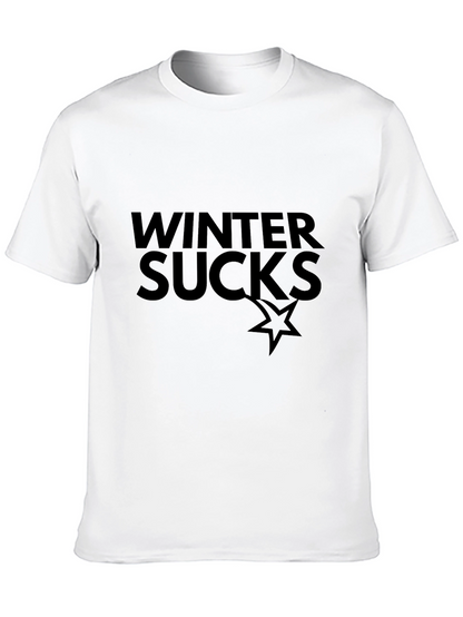 Winter Sucks Graphic Tee - Black Cotton Comfort