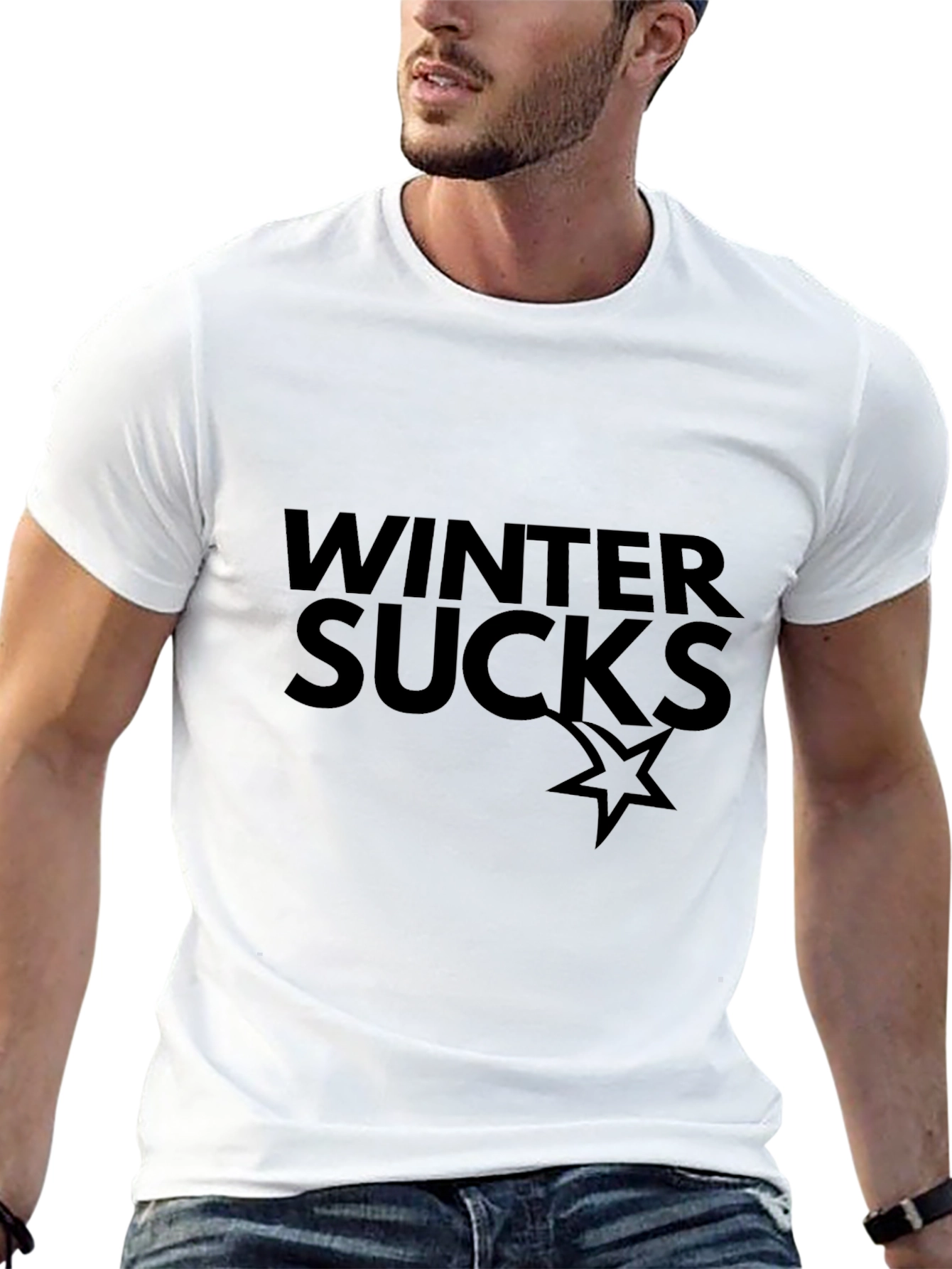 Winter Sucks Graphic Tee - Black Cotton Comfort