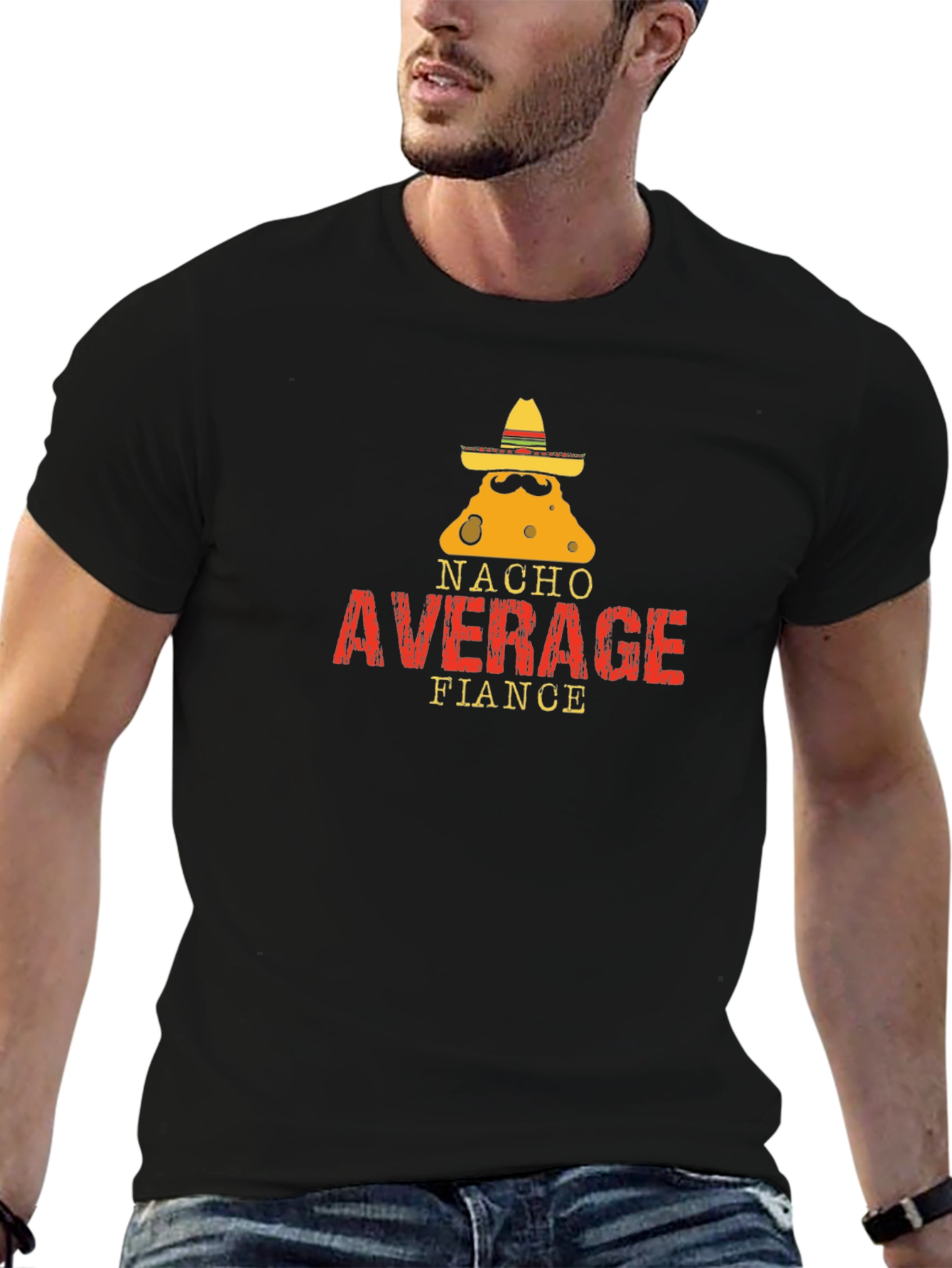Nacho Average Fiance Graphic Tee - Black