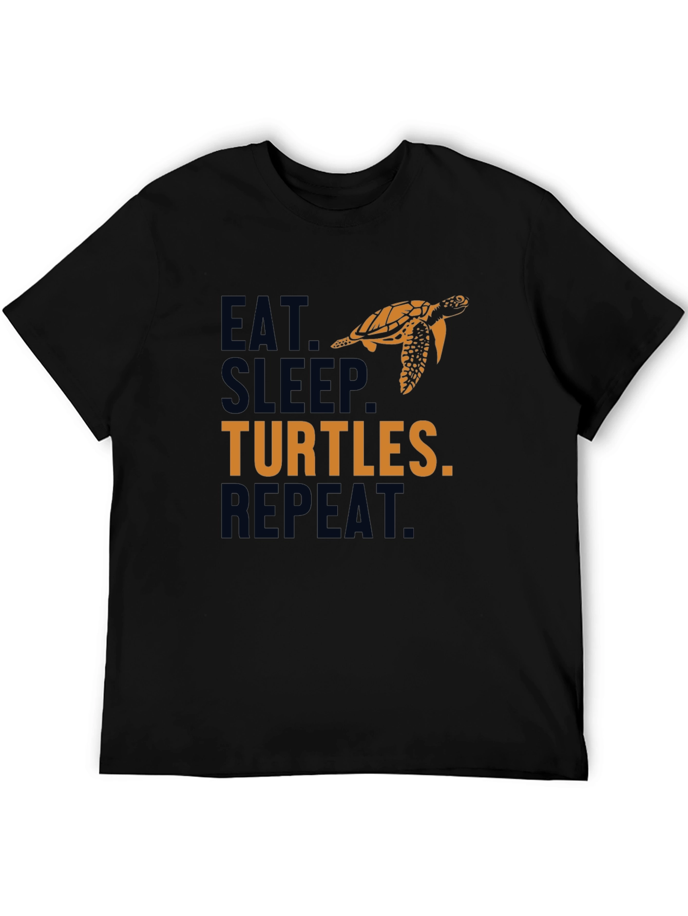 Eat Sleep Turtles Repeat Black Graphic Tee
