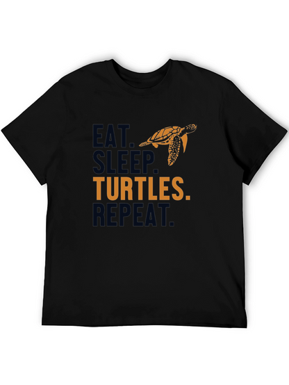 Eat Sleep Turtles Repeat Black Graphic Tee
