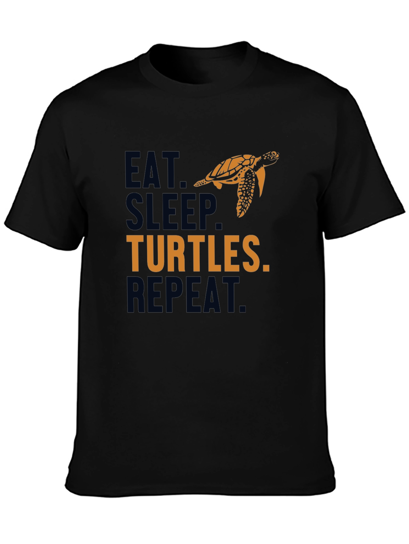 Eat Sleep Turtles Repeat Black Graphic Tee