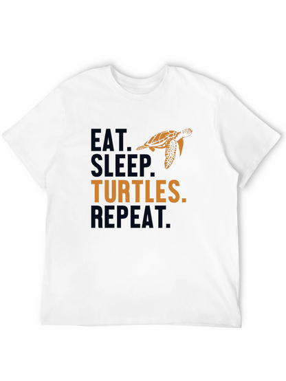 Eat Sleep Turtles Repeat Black Graphic Tee