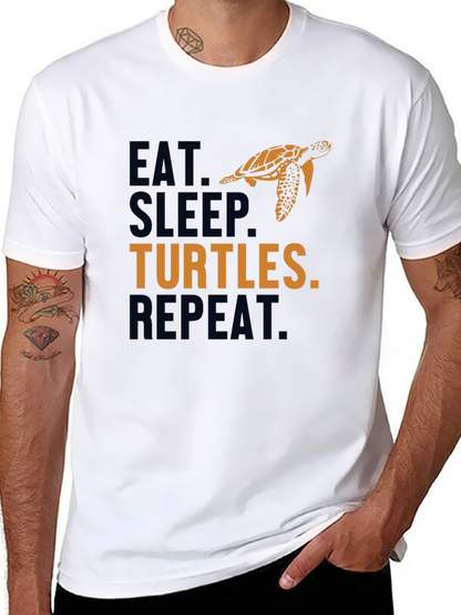 Eat Sleep Turtles Repeat Black Graphic Tee