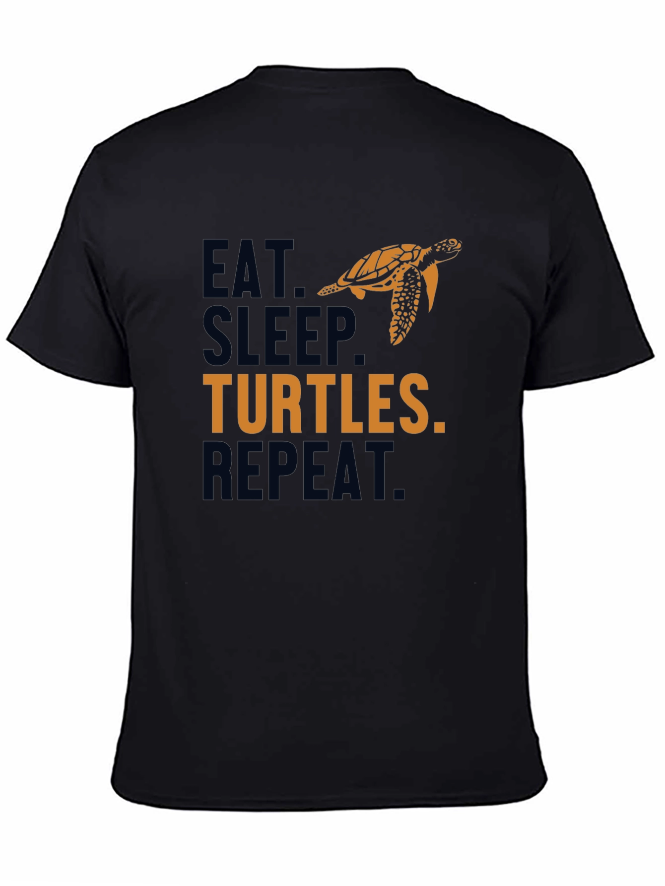 Eat Sleep Turtles Repeat Black Graphic Tee
