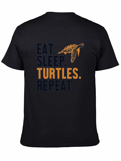 Eat Sleep Turtles Repeat Black Graphic Tee
