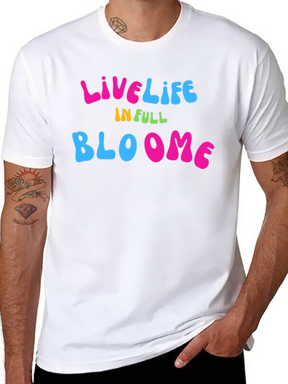 Live Life in Full Bloom Graphic Tee - Black
