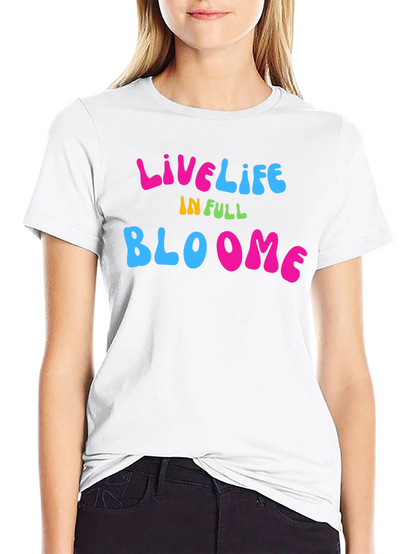 Live Life in Full Bloom Graphic Tee - Black